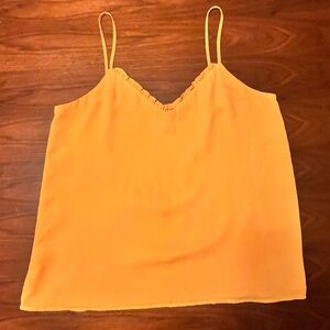 LOFT Outlet Mustard Ruffle Trim Top